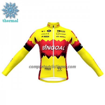 Maglia 2023 Bingoal WB Manica Lunga Winter Invernale Giallo Rosso Maglia 2023 Bingoal WB Manica Lunga Winter Invernale Giallo Rosso